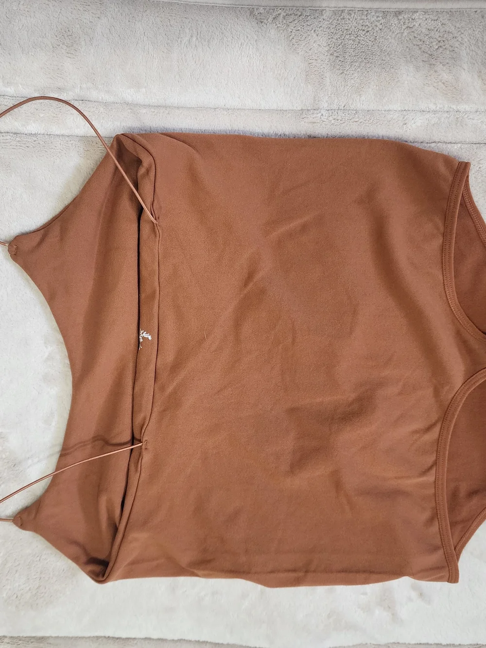 Free People Rust Brown Spaghetti Strap Bodysuit